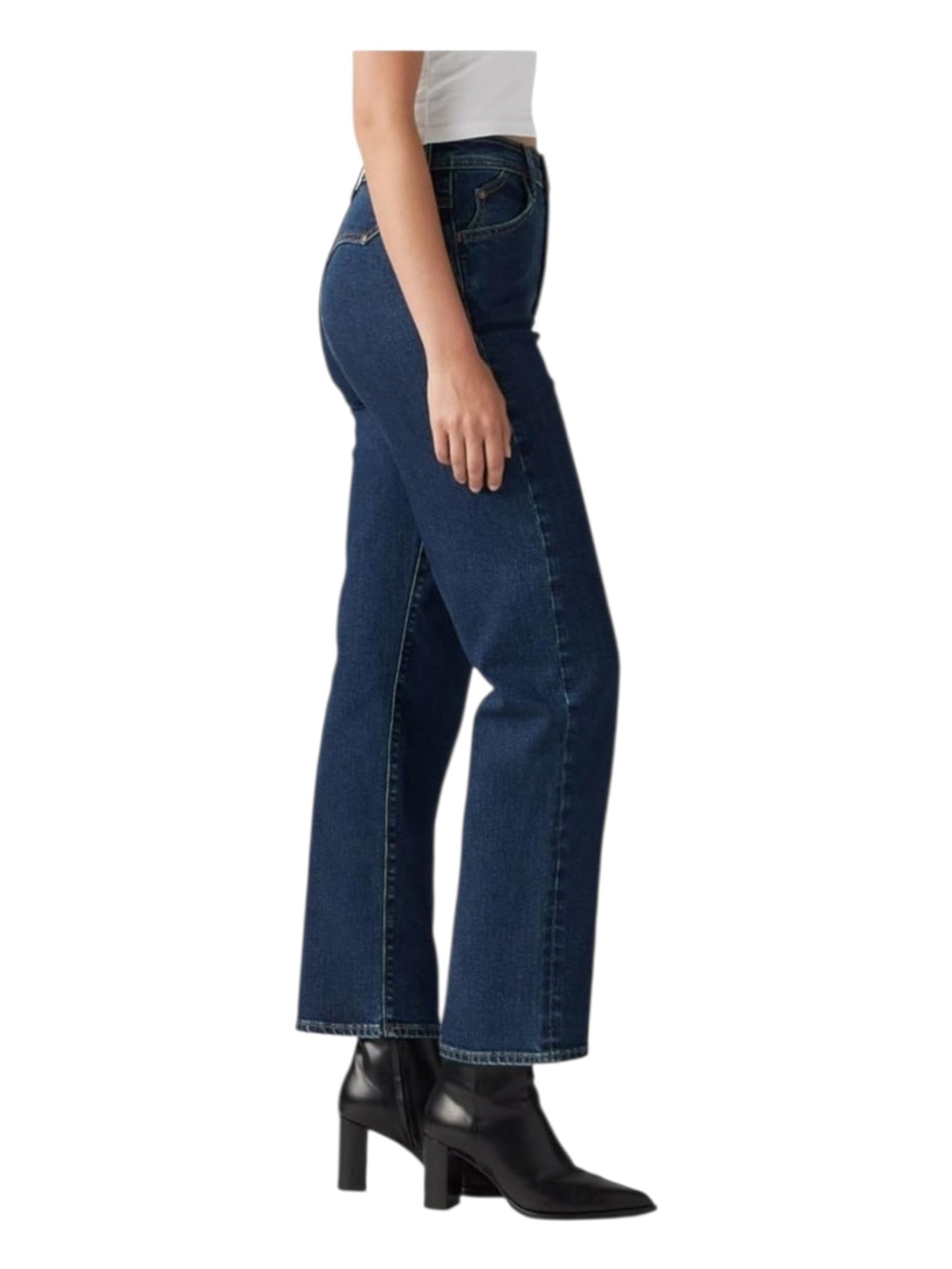Levi's Ribcage Straight Ankle High-Rise Dark Indigo Straight Leg Jeans 26 - Picture 8 of 11